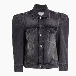 FRAME Rosette Sleeve Denim Jacket